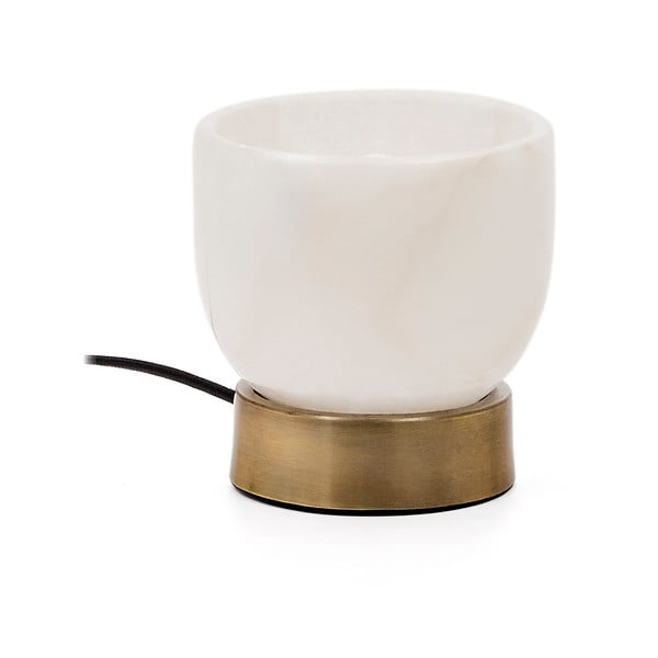 Krem/mjedena stolna lampa (visina 17 cm) Shenli – Kave Home-image-4