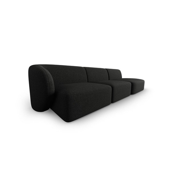 Crna sofa od šenila s lijevim kutom 311 cm Paolo – Milo Casa-image-2