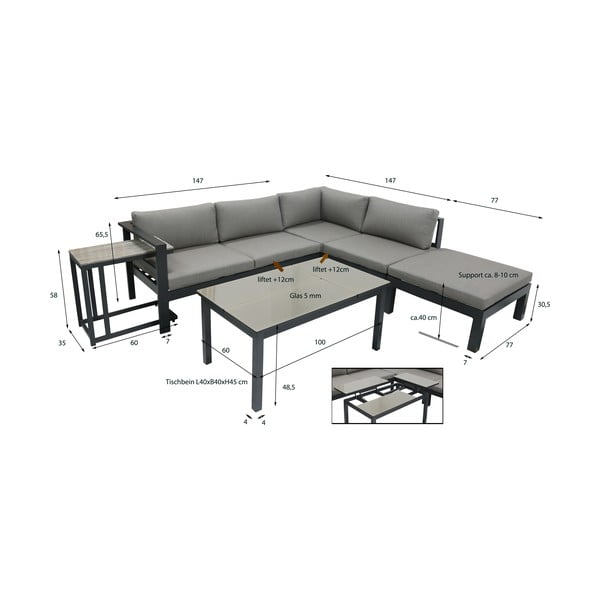 Vrtna kutna garnitura i stolovi Garden Pleasure Miranda-image-4