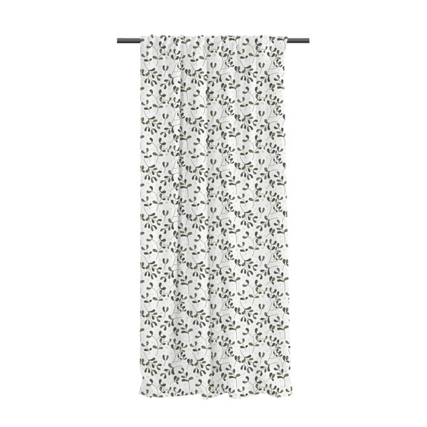 Bijela/zelena zavjesa od pamučnog satena 110x250 cm Santa Likes Mistletoe – Butter Kings