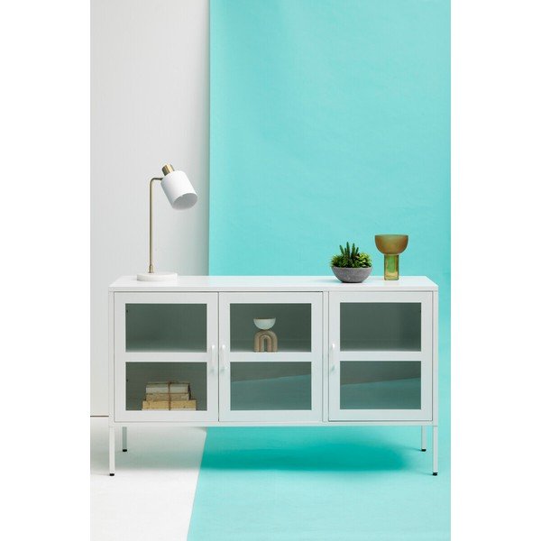 Bijela željezna vitrina 140x80x45 cm Acier – Premier Housewares-image-4