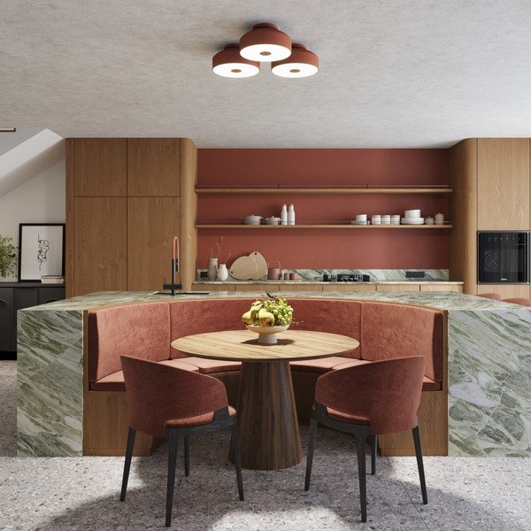 Narančasta stropna svjetiljka ø 30 cm Blacko – Sollux-image-2