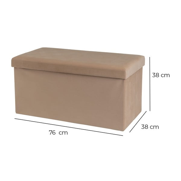 Svjetlo smeđi baršunast tabure Estela – Casa Selección-image-3