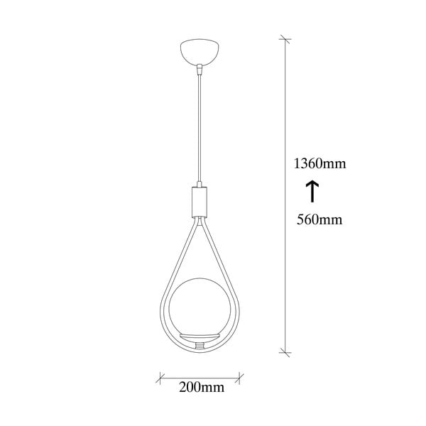 Crno-bijela viseća svjetiljka sa staklenim sjenilom Mudoni – Opviq lights-image-4