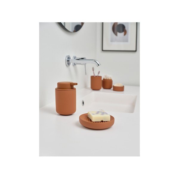 Narančasti kupaonski organizator od kamenine za pamučne vatice Ume – Zone-image-3