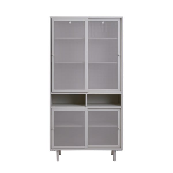 Sivi metalni ormarić s kliznim vratima 90x180x40 cm Veep – Unique Furniture