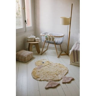 Žuti  periv/ručno rađen pamučan dječji tepih 95x120 cm Ducky – Lorena Canals
