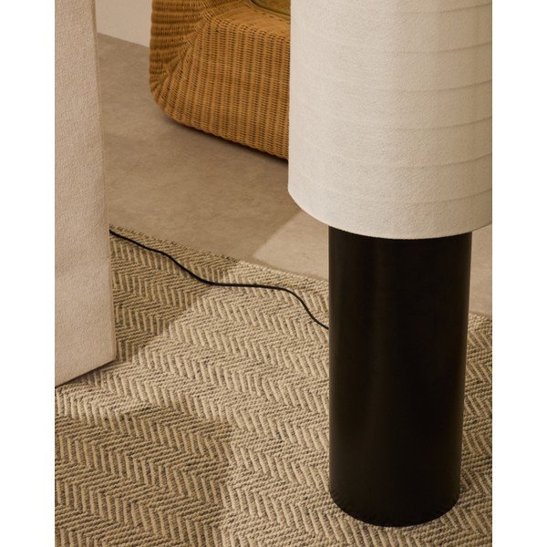 Bijela/crna stojeća svjetiljka s tekstilnim sjenilom (visina 142 cm) Dulan – Kave Home-image-2