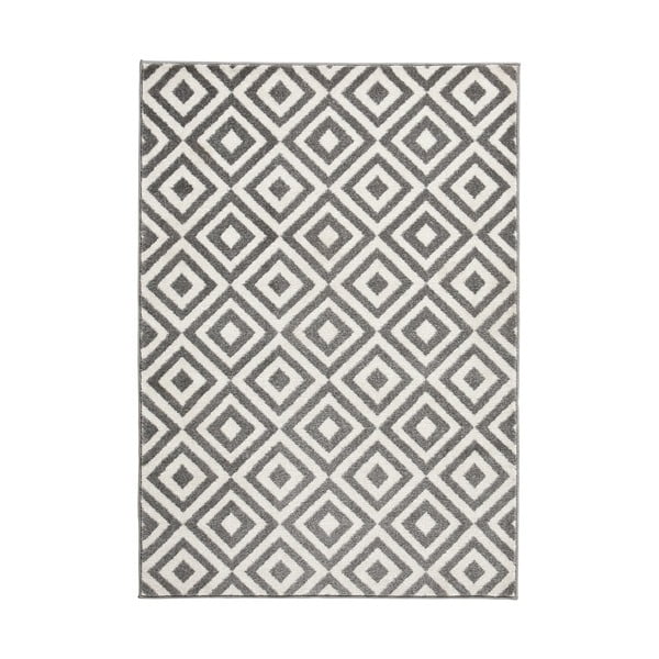 Sivo-bijeli tepih ručnog tuftinga Think Rugs Matrix Grey White, 160 x 220 cm