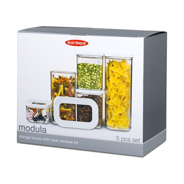 Posude za namirnice u setu 5 kom za čuvanje hrane Modula White – Mepal-image-3