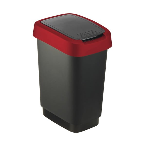 Crveno-crna kanta za otpatke od reciklirane plastike 10 l Twist - Rotho