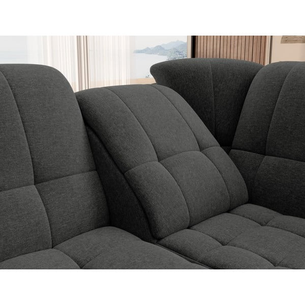 Tamno siva sklopiva/s prostorom za odlaganje kutna garnitura (s desnim kutom/u obliku slova L) Sado – ELTAP-image-1