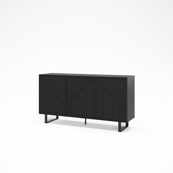 Crna komoda 151x80x35 cm Peta – Marckeric-image-3