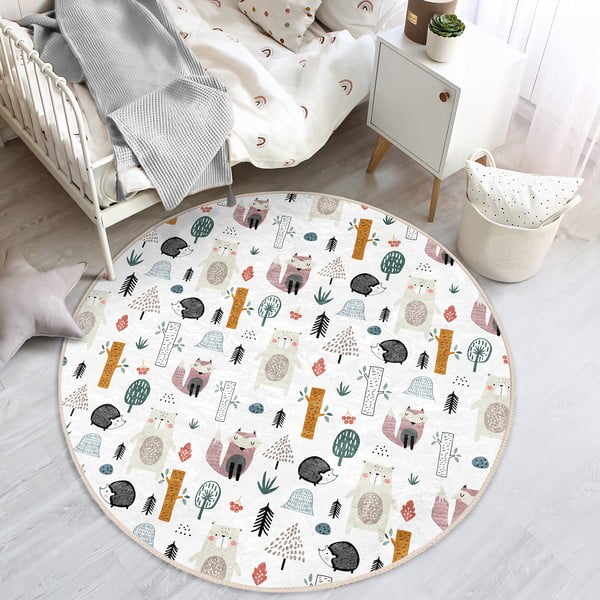 Bijeli dječji tepih ø 100 cm Comfort – Mila Home-image-3