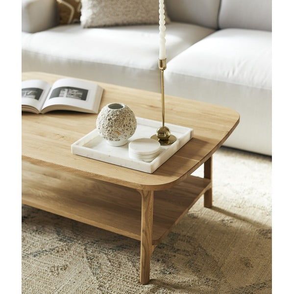 Stolić za kavu od punog hrasta u prirodnoj boji 60x100 cm Twig – The Beds-image-1