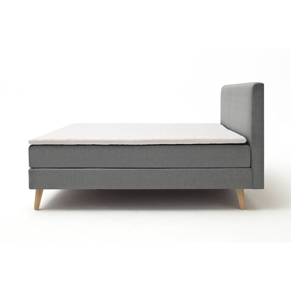 Sivi/smeđi boxspring krevet 180x200 cm Greta – Meise Möbel-image-3