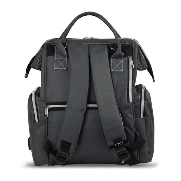 Antracit ruksak za majke s USB priključkom My Valice HAPPY MOM Baby Care Backpack-image-2