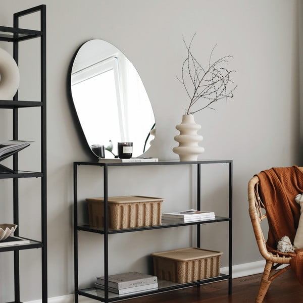 Crna staklena polica 100x85 cm Camiko - Neostill-image-4