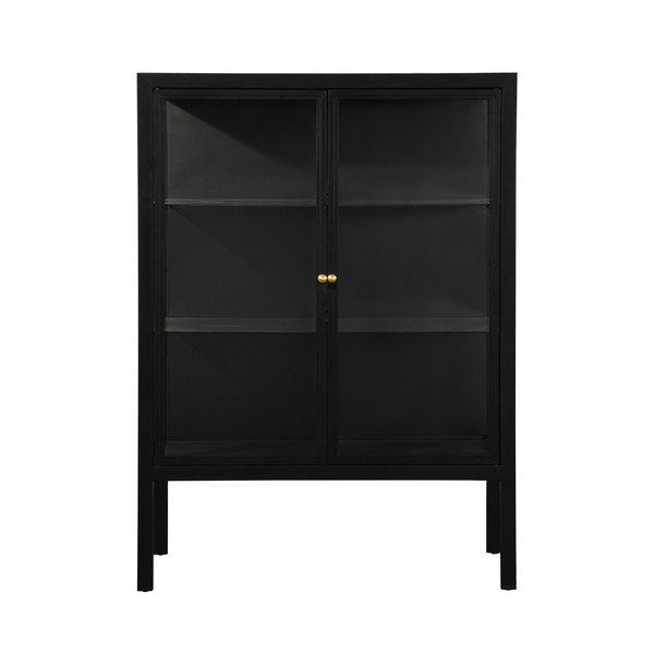 Crna vitrina s dvoja vrata Støraa Alva, visina 140 cm