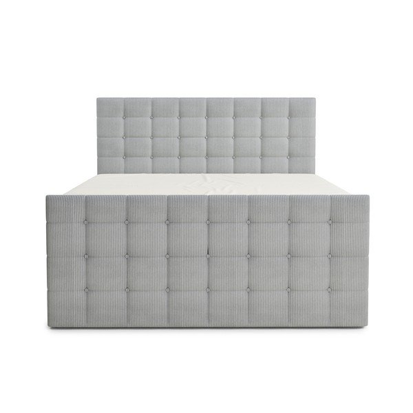 Sivi boxspring krevet s prostorom za odlaganje 200x200 cm Tasca – Maison de Rêve-image-2