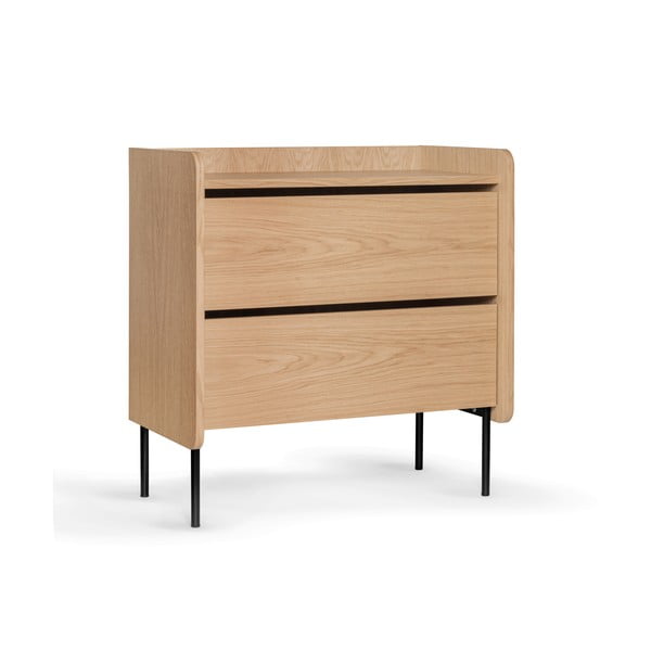 Visoka komoda u dekoru hrasta u prirodnoj boji 80x82 cm Wrap – Bonami Selection-image-2