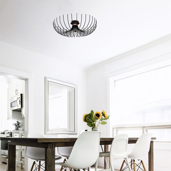 Crna stropna svjetiljka s metalnim sjenilom ø 56 cm Aspendos – Opviq lights-image-3