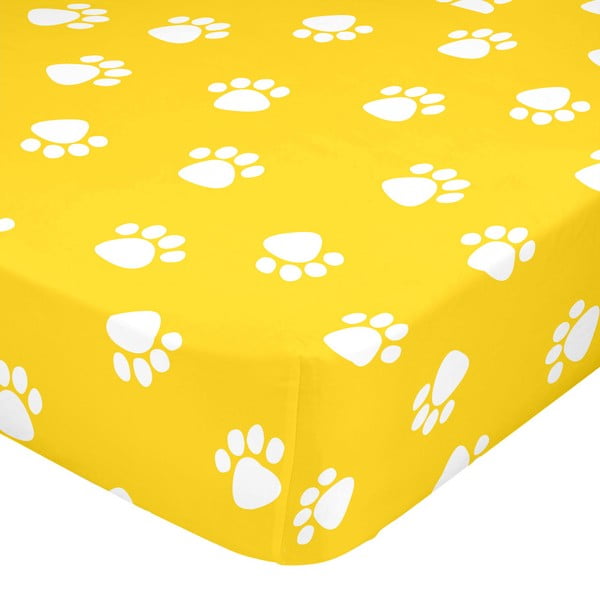 Žuta elastična plahta Mr. Psi lisice, 70 x 140 cm