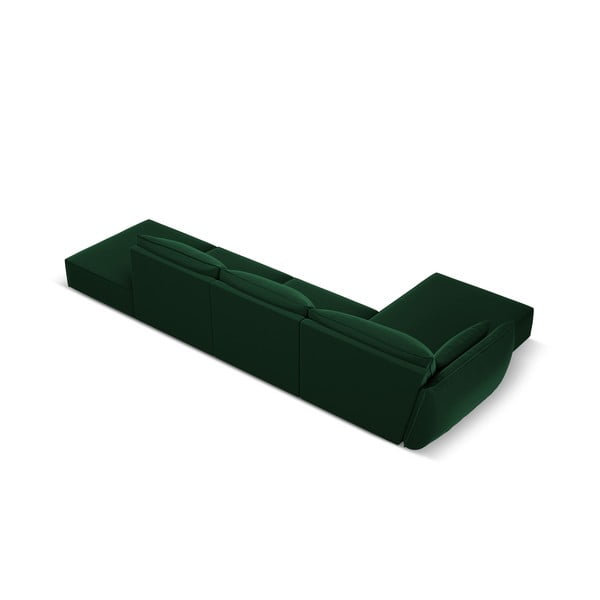 Tamno zelena baršunasti kutna garnitura (s lijevim kutom/s ležaljkom) Vanda – Mazzini Sofas-image-3