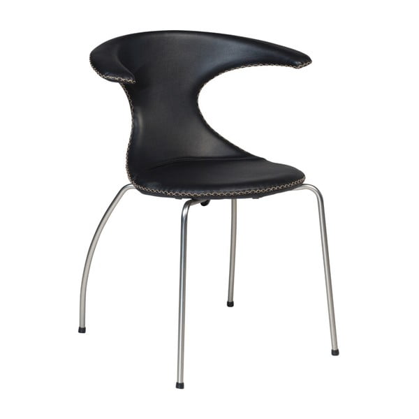 Crna blagovaonska stolica s mat metalnom bazom DAN-FORM Denmark Flair