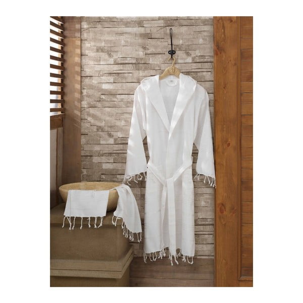 Komplet bijelog ogrtača i ručnika Sultan, veličina L/XL