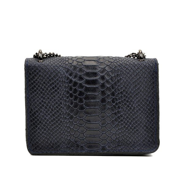 Tamnoplava kožna pismo torba Carla Ferreri Bella-image-1