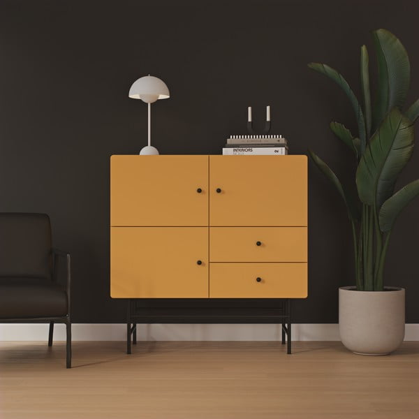 Žuta visoka komoda 107x107 cm Cocktail - Tenzo-image-1