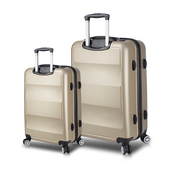 Set od 2 kovčega na kotačima s USB priključcima u zlatnoj boji My Valice LASSO Cabin & Large