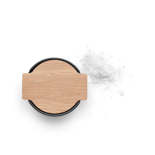 Crna posuda za sol od kamenine s drvenim poklopcem Eva Solo Nordic-image-4