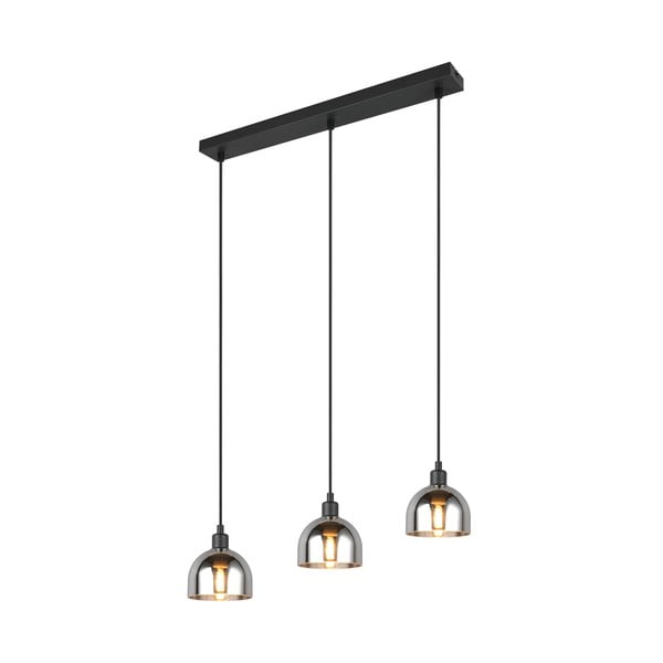 Crna/u srebrnoj boji viseća svjetiljka sa staklenim sjenilom Molly – Reality-image-3