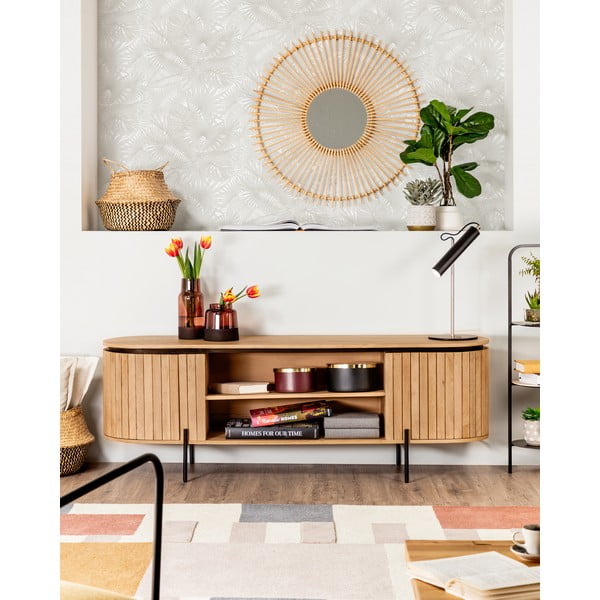 TV komoda od masivnog manga u prirodnoj boji 160x56 cm Licia – Kave Home-image-1