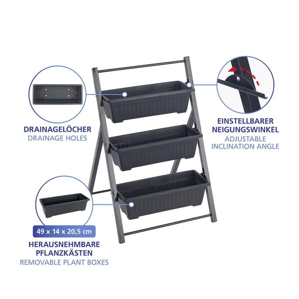 Metalni stalak za tegle za cvijeće (visina 85 cm) Vertical – Maximex-image-3