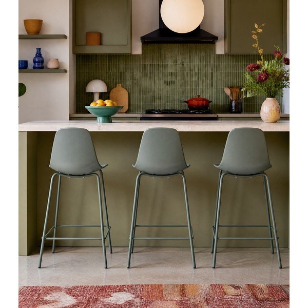 Kaki zelena plastična barska stolica (visine sjedala 67,5 cm) Whitby – Unique Furniture-image-3