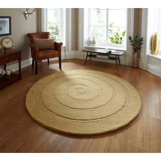 Bež vuneni tepih Think Rugs Spiral, ⌀ 140 cm
