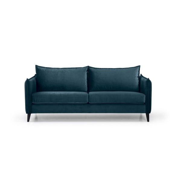 Plava sofa od baršuna Scandic Leo, 208 cm