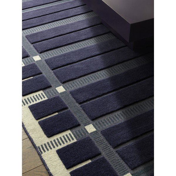 Tamno plavi/bež ručno rađen vunen tepih 120x170 cm – Asiatic Carpets-image-2