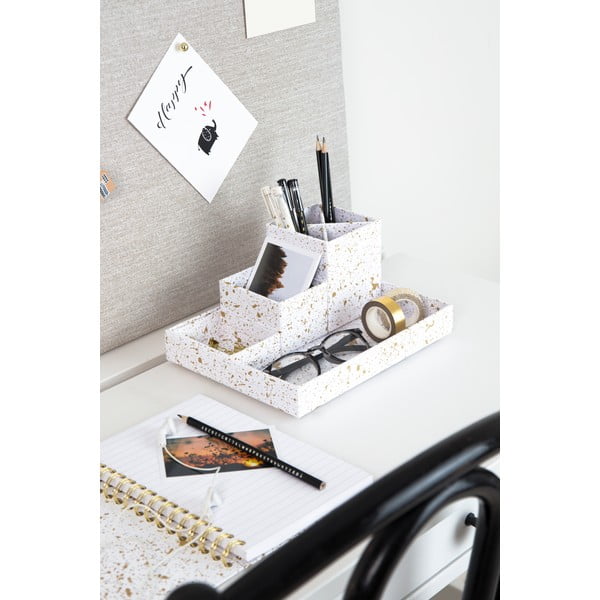4-dijelni organizator za stol u zlatno bijeloj boji Bigso Box of Sweden Lena-image-1
