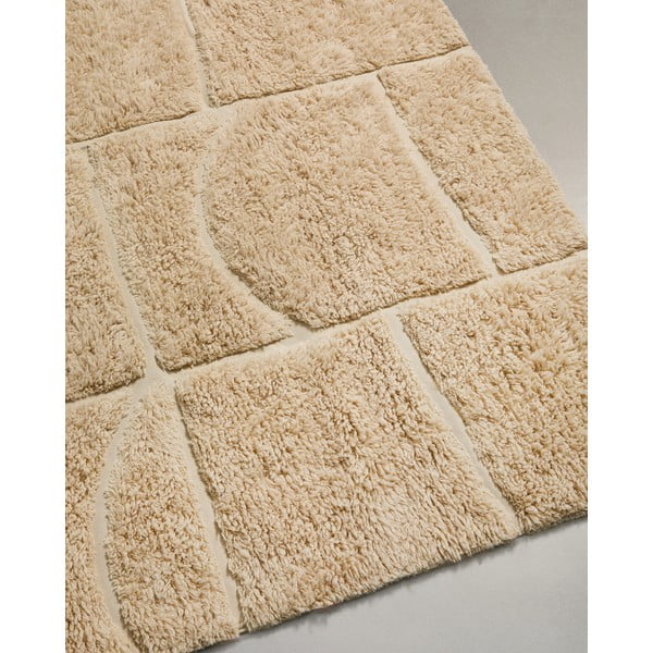 Krem ručno rađen vunen tepih 200x300 cm Nak – Kave Home-image-4