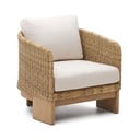 Bež/u prirodnoj boji vrtna fotelja od masivnog drveta/od umjetnog ratana Xoriguer – Kave Home