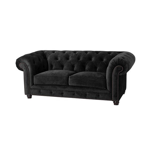 Crna sofa Max Winzer Orleans Velvet, 196 cm-image-1