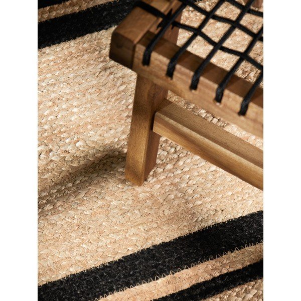 Crna/u prirodnoj boji obostrana/ručno rađena jutena staza 80x250 cm Looma – Hanse Home-image-4