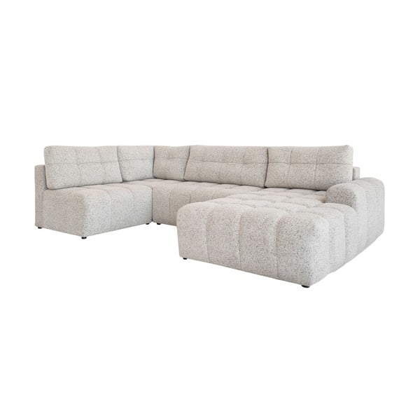 Bež sklopiva/s prostorom za odlaganje kutna garnitura (s lijevim kutom) Lulu – Miuform