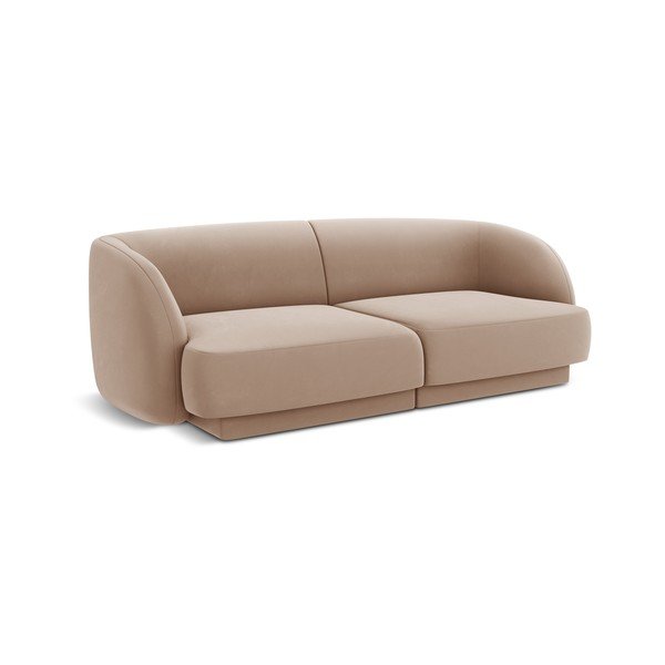 Bež baršunasta sofa 184 cm Miley  – Micadoni Home-image-2