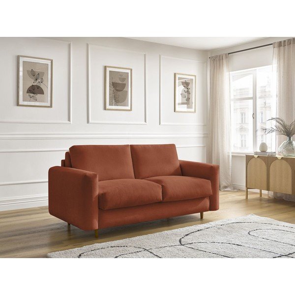 Narančasta sofa za spavanje/sklopiva 200 cm Cocoone – Bobochic Paris-image-1