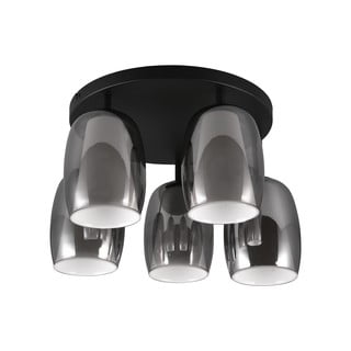 Crna/u srebrnoj boji stropna svjetiljka sa staklenim sjenilom ø 14 cm Barret – Trio Select